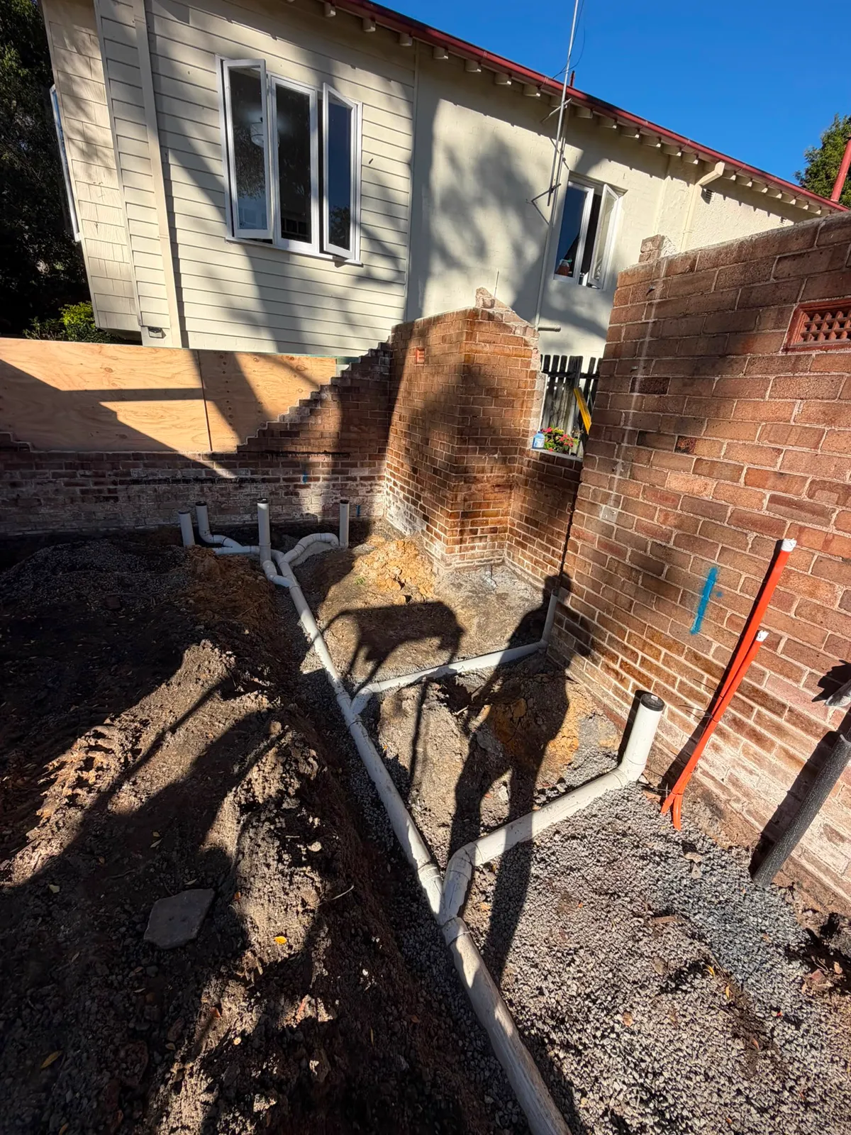 BMH Plumbing Solutions drainage rough-in on a Northern Beaches job site